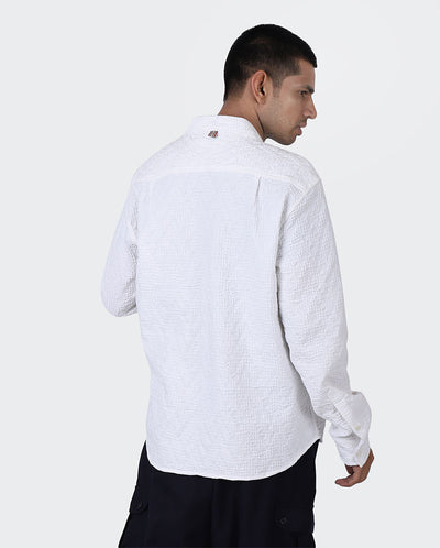 Ryoko Jacquard Cotton Shirt WHITE