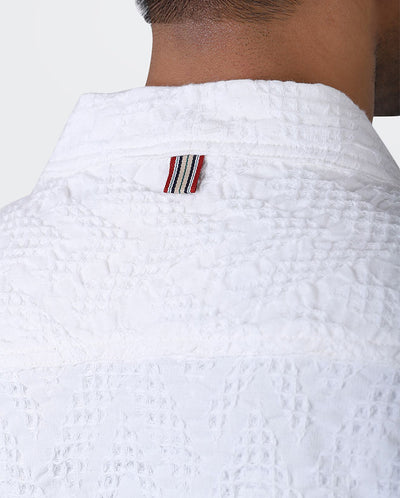 Ryoko Jacquard Cotton Shirt WHITE