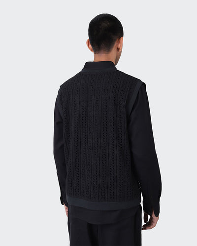 Noto Schiffly Tank Top BLACK