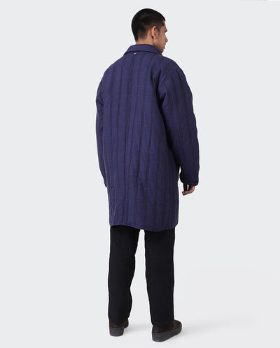 Handwoven Silk Coat NAVY