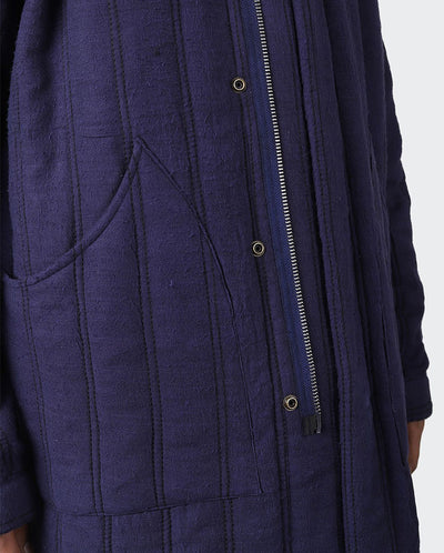 Handwoven Silk Coat NAVY
