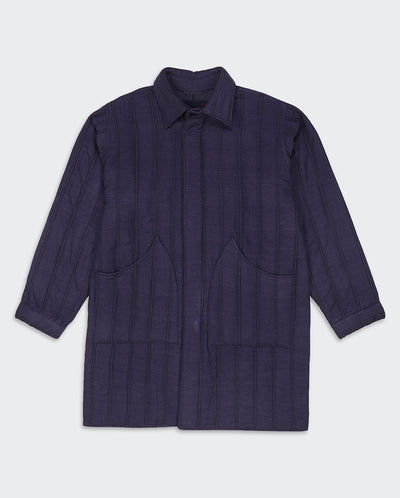 Handwoven Silk Coat NAVY