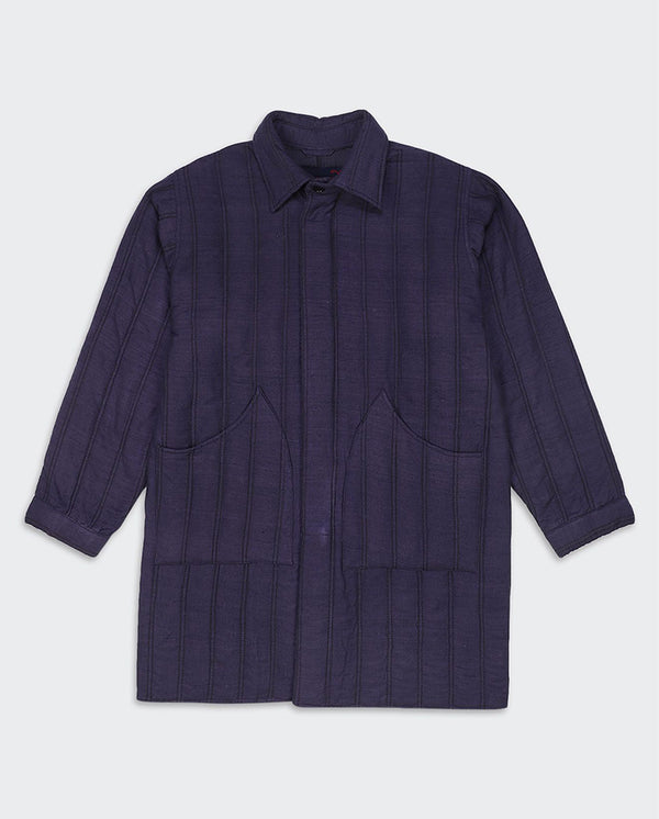 Handwoven Silk Coat NAVY