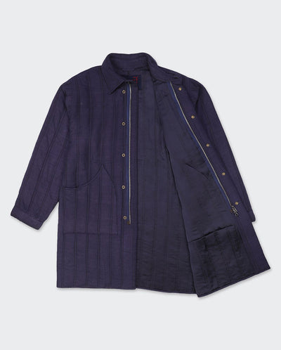 Handwoven Silk Coat NAVY