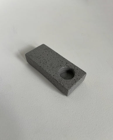 Incense Cone Burner Matt Charcoal / Grey Patterned