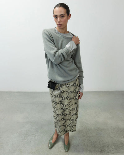 Leather Skirt - Python Print