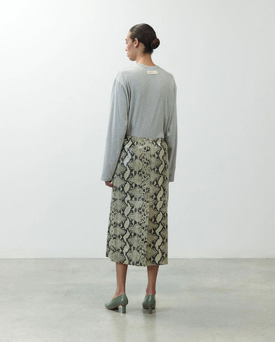 Leather Skirt - Python Print