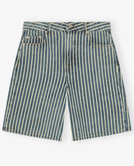 Light Stripe Denim Shorts - Soft Chambray