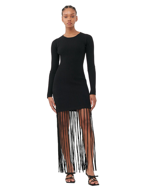 Melange Knit Dress BLACK