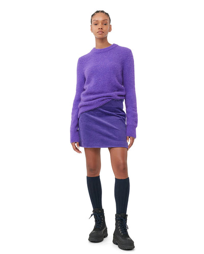Brushed Alpaca O Neck knit PURPLE
