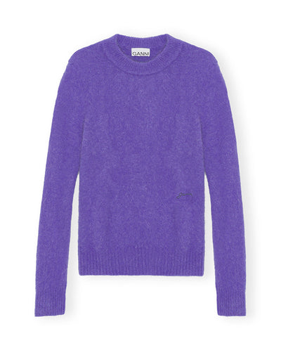 Brushed Alpaca O Neck knit PURPLE