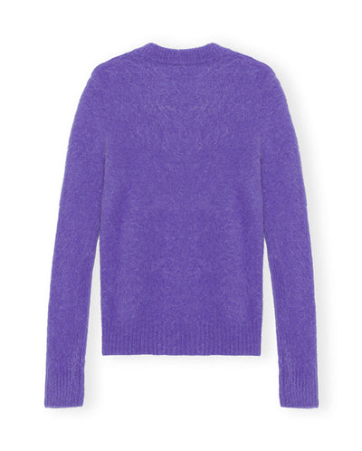Brushed Alpaca O Neck knit PURPLE