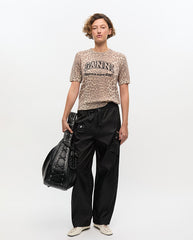 Graphic Leopard Print Wool Mix Tee - Leopard