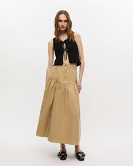 Cotton Textured lace top - Black