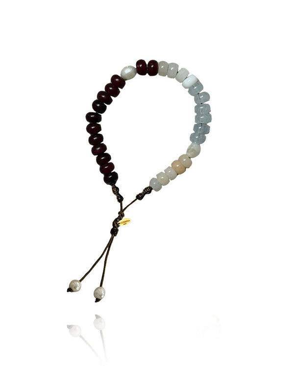 Kompoloi Bracelet - Gold/Multi Stone