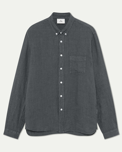 Branco Button Down Smoked Pearl Linen