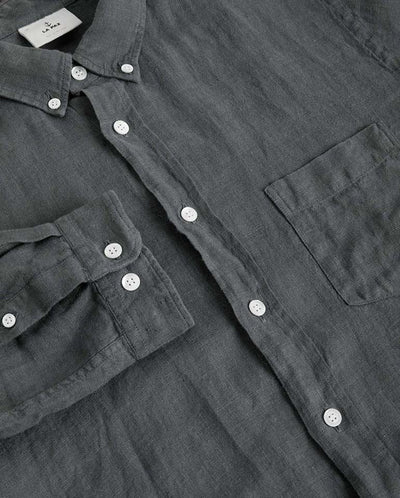 Branco Button Down Smoked Pearl Linen