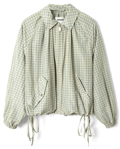 Lailah Lightweight Bomber - Oyster Gingham