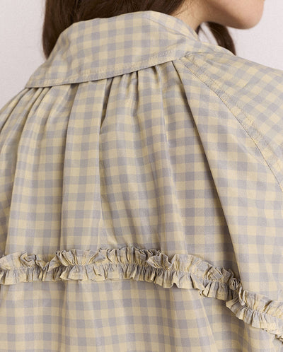 Lailah Lightweight Bomber - Oyster Gingham