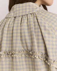 Lailah Lightweight Bomber - Oyster Gingham