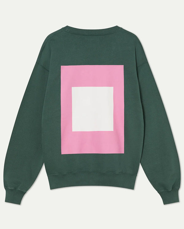 XAVIER PRINT SWEATSHIRT - DARK GREEN / SQUARE