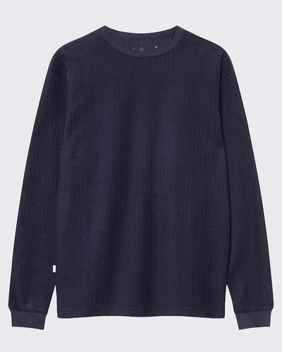 FEIJÓ LONG SLEEVE  T-SHIRT - Navy Terry