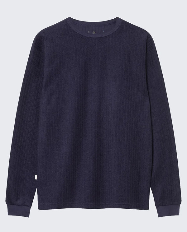 FEIJÓ LONG SLEEVE  T-SHIRT - Navy Terry