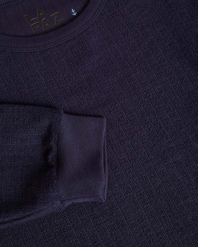 FEIJÓ LONG SLEEVE  T-SHIRT - Navy Terry