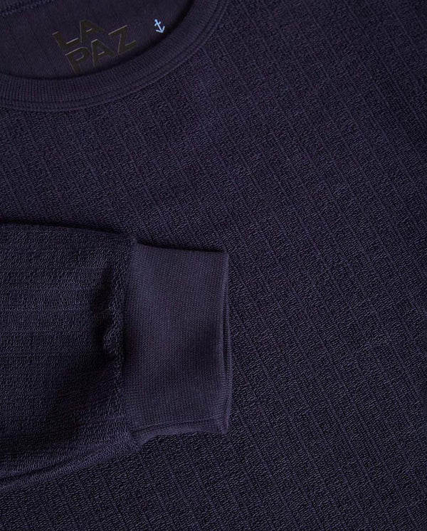 FEIJÓ LONG SLEEVE  T-SHIRT - Navy Terry