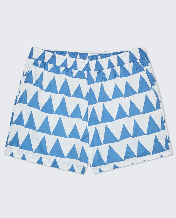 FONTES Swim Shorts - Indigo Triangles Pattern
