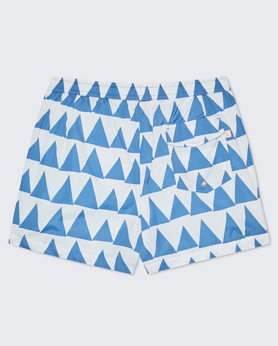 FONTES Swim Shorts - Indigo Triangles Pattern