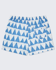 FONTES Swim Shorts - Indigo Triangles Pattern
