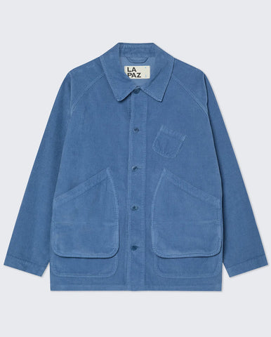 COTTON LINEN BLAZER - WOAD