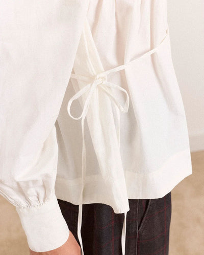 Lettie Bow Detail Blouse - White