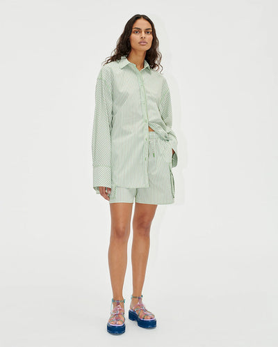 Leon Stripes Shorts Green Stripes