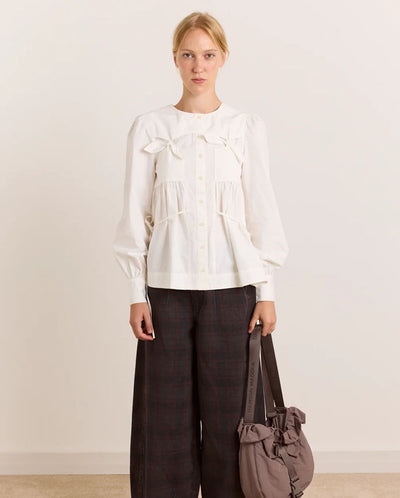 Lettie Bow Detail Blouse - White