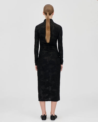 Lurex Devore Dress - Black Petunias