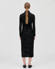 Lurex Devore Dress - Black Petunias