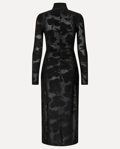 Lurex Devore Dress - Black Petunias