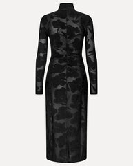 Lurex Devore Dress - Black Petunias