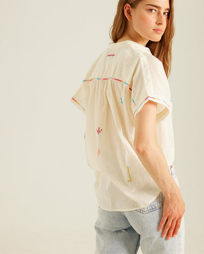 Maya Embroidered S/S Shirt Multicolour