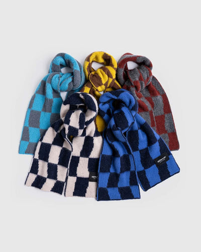 Mini Checkerboard Scarf - Oatmilk