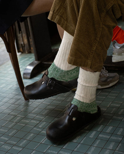 Melange Block Socks - Navy / Red