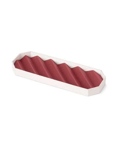 Pleats Tray - Grey / Red