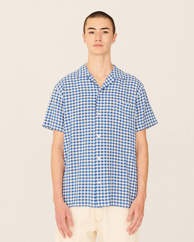 Malick Gingham Shirt Blue/Ecru