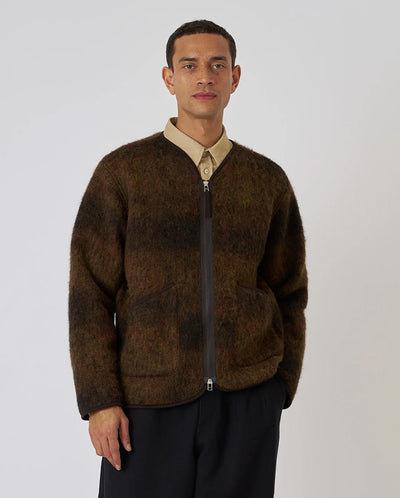 ZIP LINER JACKET - BROWN