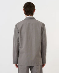 TWO BUTTON JACKET - MID GREY SLUB