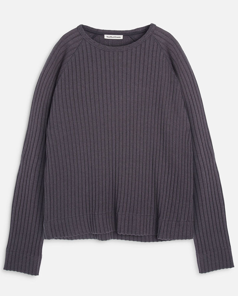 RAGLAN TOP - CHARCOAL