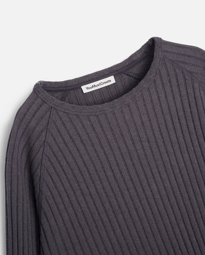 RAGLAN TOP - CHARCOAL