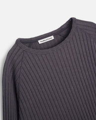 RAGLAN TOP - CHARCOAL